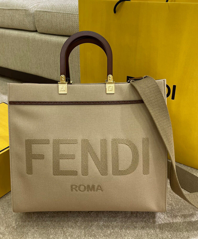 Fendi Sunshine Medium Shopper 8BH386 Cream